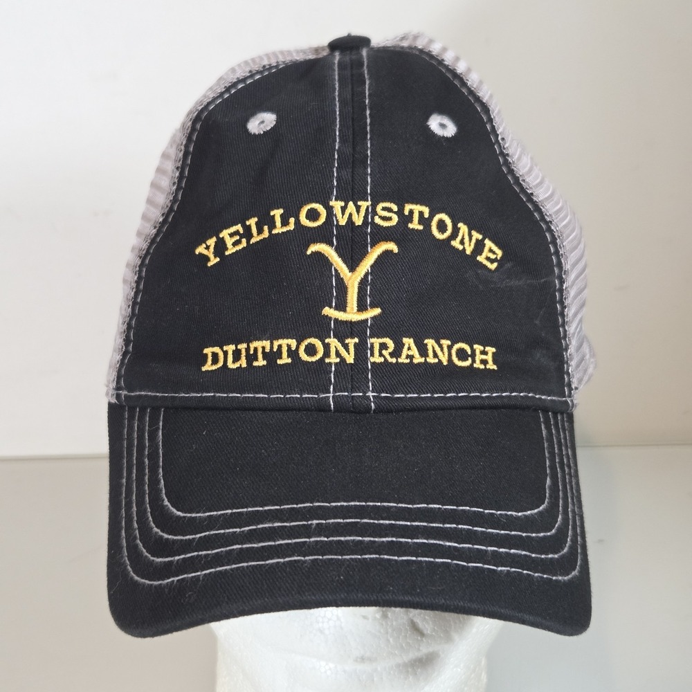 Yellowstone Dutton Ranch Trucker Hat Cap Black Mesh Snapback Western TV Show